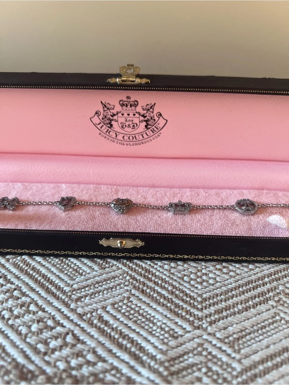 Y2K Juicy Couture Heart Charm Bracelet